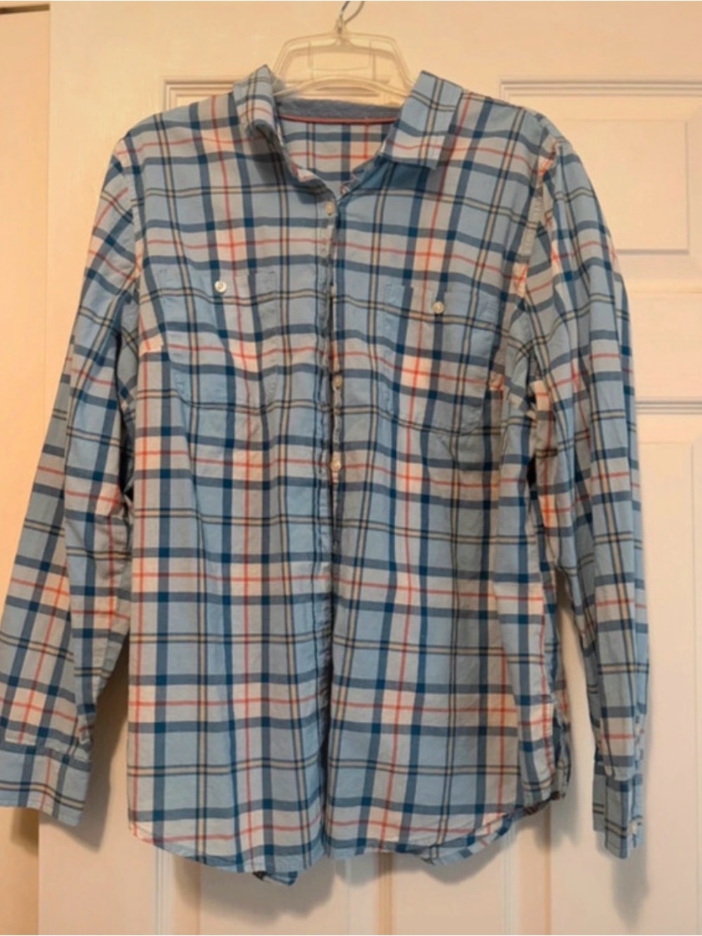 St. John’s Bay Women’s Plaid Long sleeve button down - Large.
